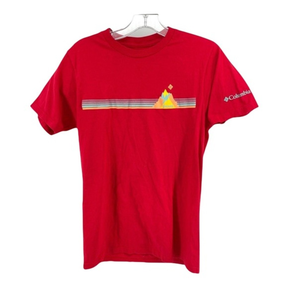 Columbia Sportswear‎ Company Graphic T Shirt Men's Small Red Mountain Landscape
